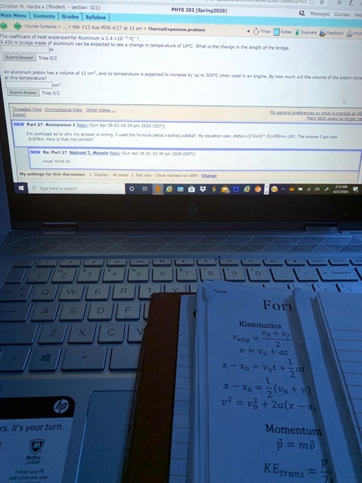 SOLVED Main MenuContentsGradesSyllabus PHYS 202 Spring2020 Messages solved-main-menucontentsgradessyllabus-phys-202-spring2020-messages