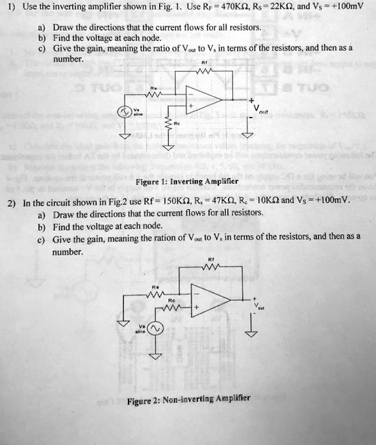 SOLVED Use the inverting amplifier shown in Fig. 1. Use Rp = 470K, Rs