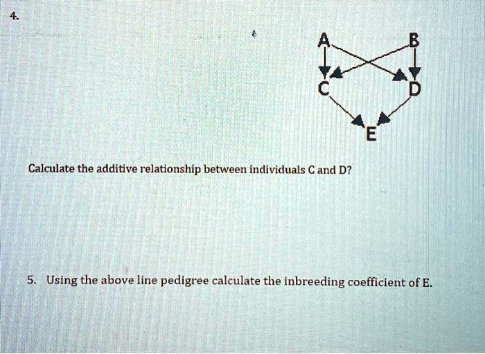 SOLVED: Calculate the additive relationship between individuals C and D ...