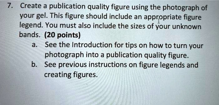 create a publication quality figure using the photograph of your gel ...