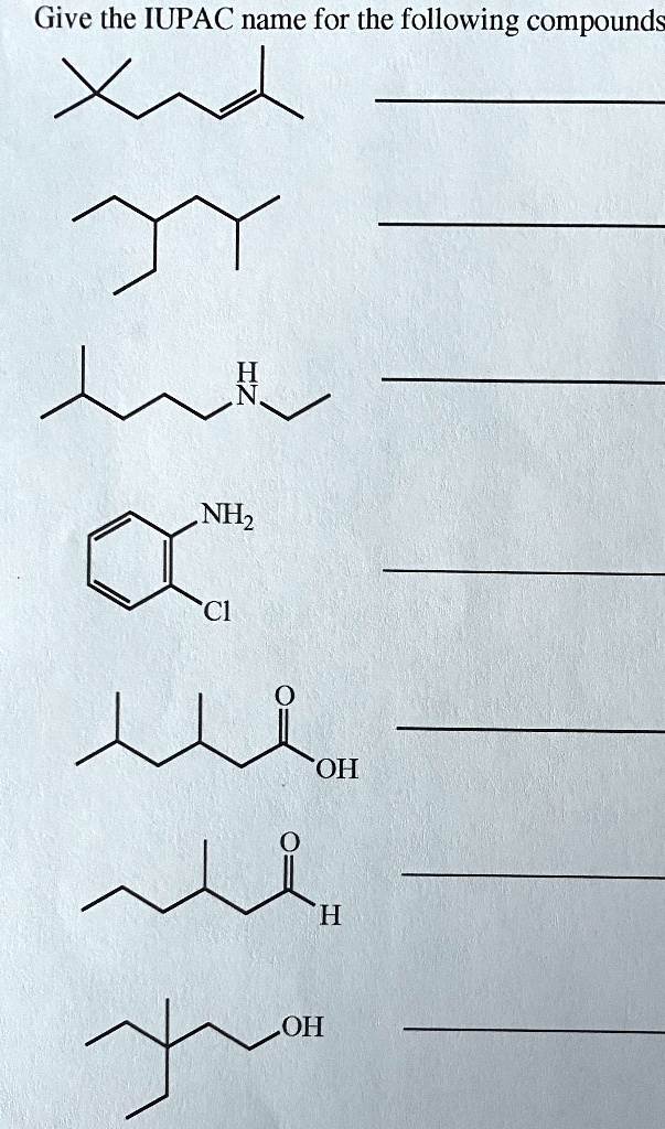 SOLVED: Give the IUPAC name for the following compounds NH2 OH