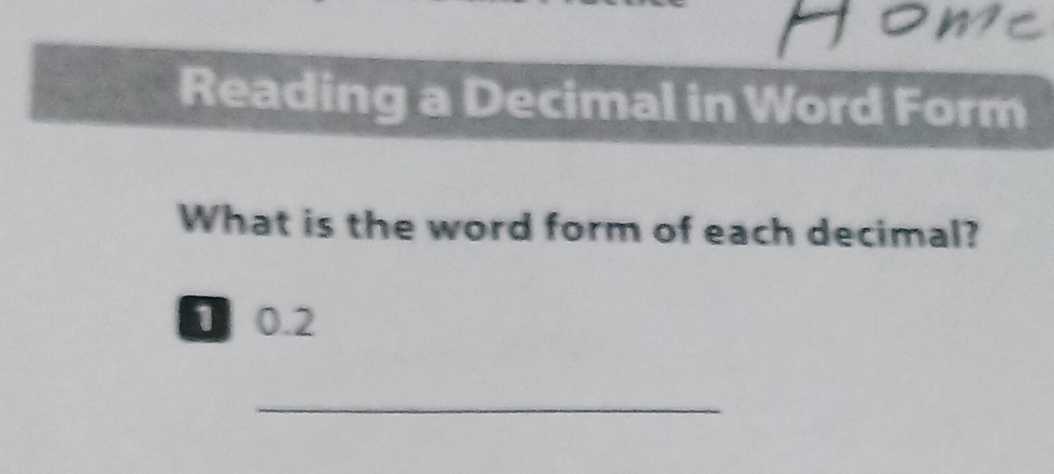 Solved reading a decimal in word form what is the word form of each