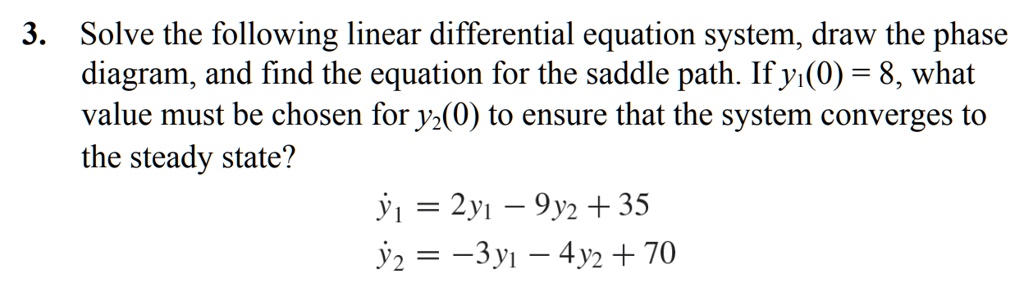 SOLVED: Solve the following linear differential equation system, draw ...