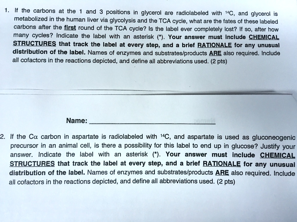 SOLVED If the carbons at the and 3 positions in glycerol are