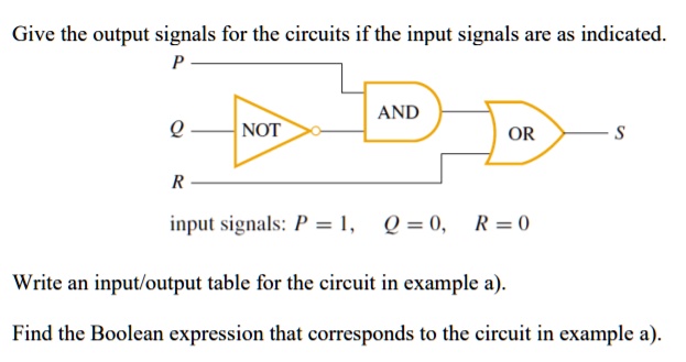 Give The Output Signals For The Circuits If The Input Signals Are As ...