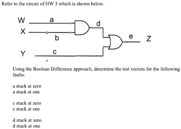 Refer to the circuit of HW 3 which is shown below. W a d X b e Z Y c ...