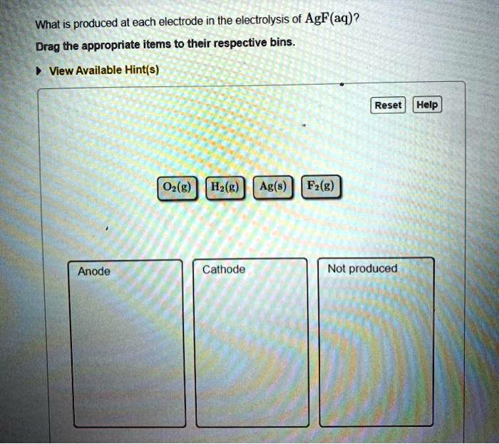 SOLVED What is produced at each electrode in the electrolysis of AgF