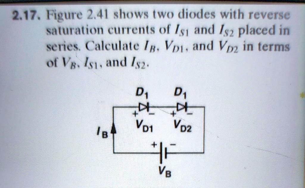 SOLVED Text 2.17. Figure 2.41 shows two diodes with reverse