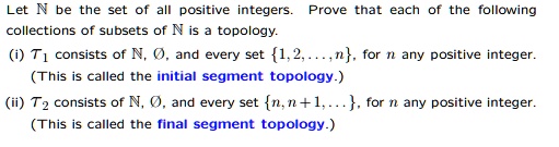 let n be the set of all positive integers prove that each of the ...