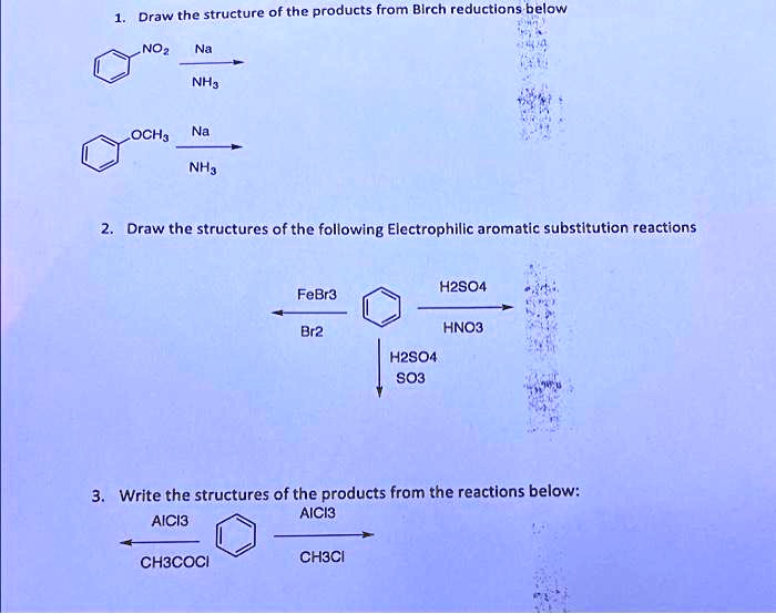 SOLVED: need help please! NO Na NH3 OCH3 Na NH3 2. Draw the structures ...