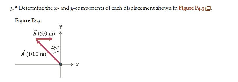 3 determine the x and y components of each displacement shown in figure ...