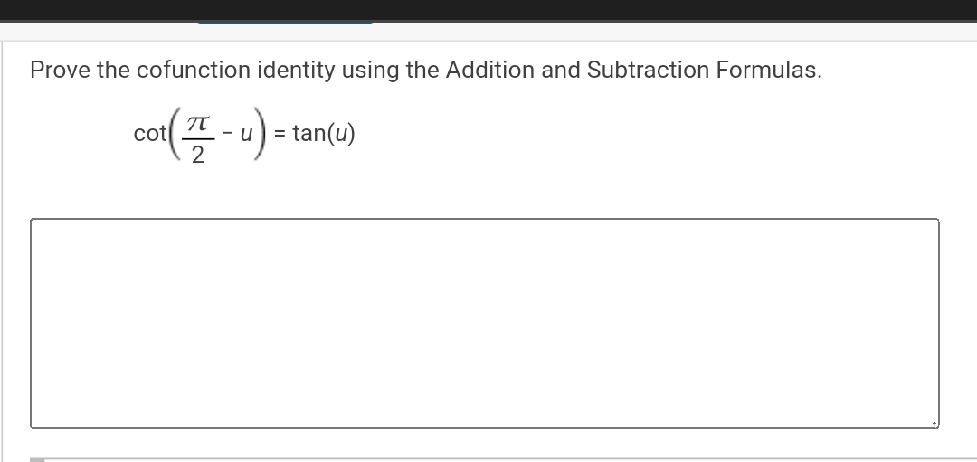 SOLVED: Prove The Cofunction Identity Using The Addition And ...