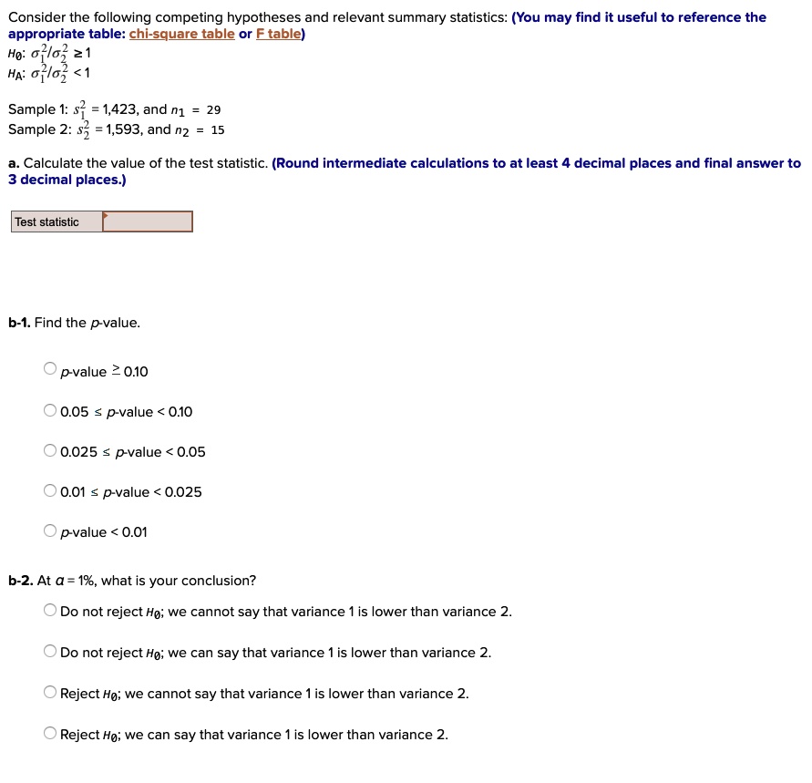 variance hypothesis test calculator chi-square