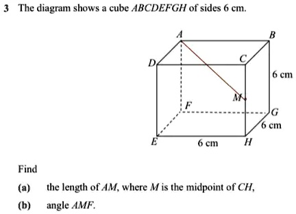 SOLVED: The diagram shows cube ABCDEFGH of sides CI. Find (a) the ...