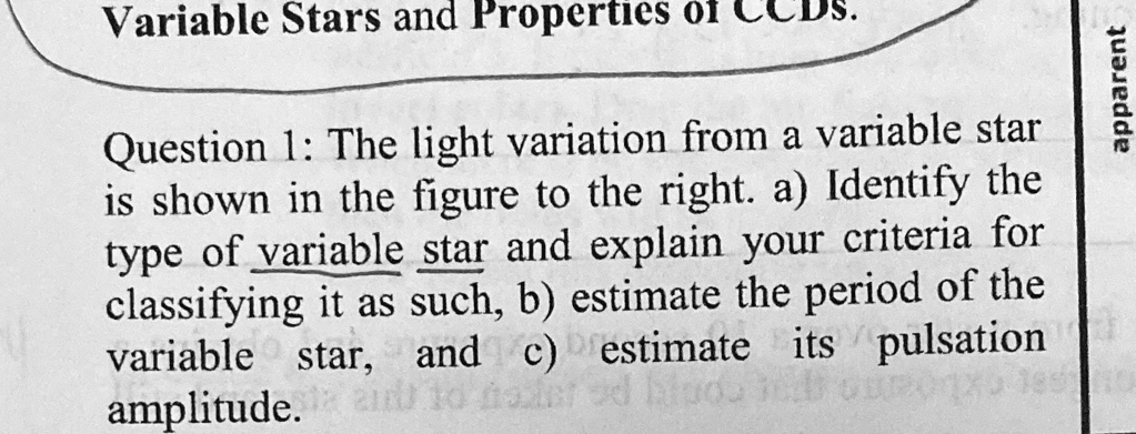 SOLVED: Variable Stars And Properties 01 CCDs: Question 1: The Light ...