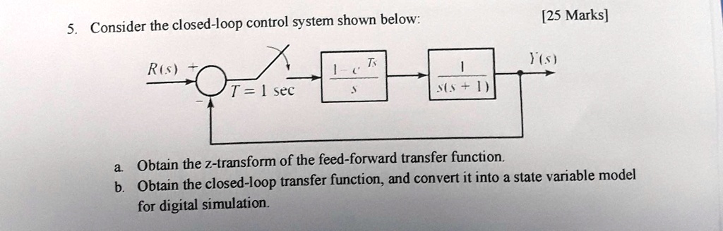 SOLVED: Text: Digital control systems [25 Marks] 5. Consider the closed ...