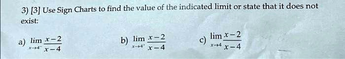 3) [3] Use Sign Charts to find the value of the indicated...