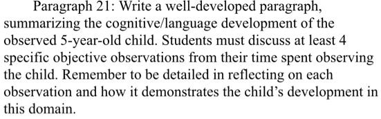 Cognitive observation of discount a 4 year old