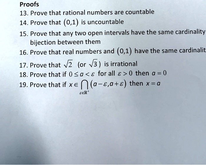 SOLVED Proofs 13 Prove that rational numbers are countable 14. Prove