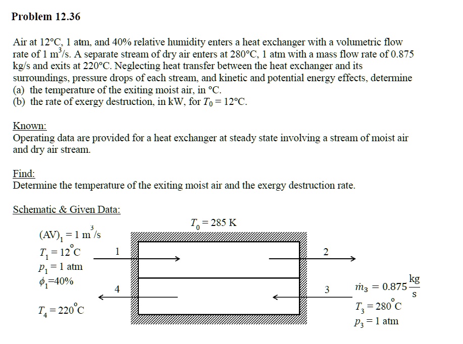 SOLVED: Problem 12.36 Air at 12Â°C, 1 atm, and 40% relative humidity ...