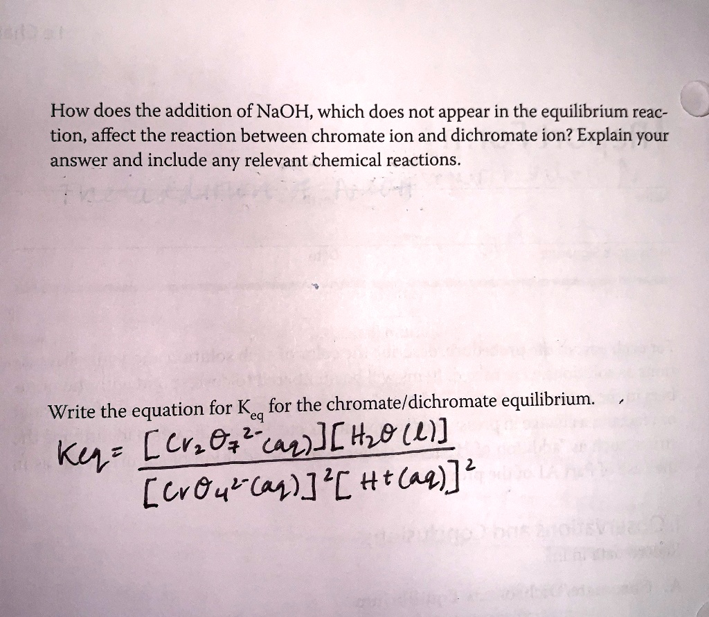 SOLVED How does the addition of NaOH, which does not appear in the