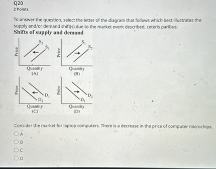 SOLVED Q20 2 Points To answer the question, select the letter of the