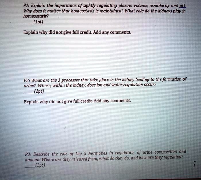 SOLVED PI Explain the importance of tightly regulating plasma volume