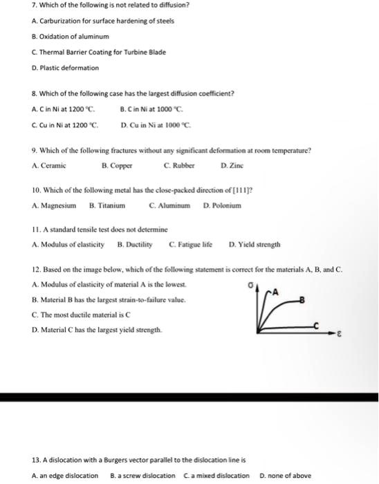 SOLVED 7. Which of the following is not related to diffusion? A