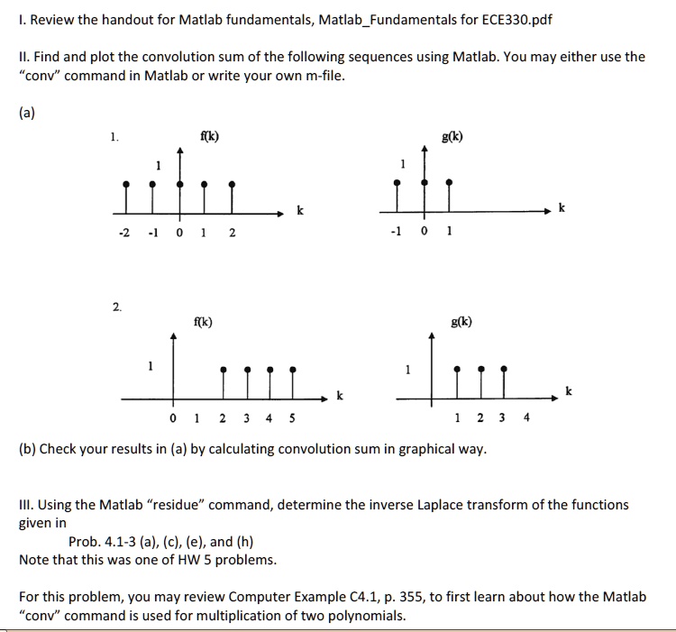 I. Review the handout for Matlab fundamentals, MatlabFundamentals for ...