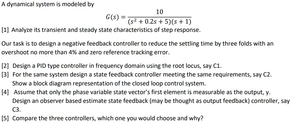 SOLVED: A dynamical system is modeled by G(s)=(10)/((s^(2)+0.2s+5)(s+1 ...