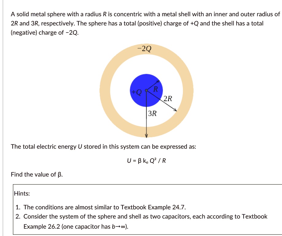 SOLVED A solid metal sphere with a radius R is concentric with a metal