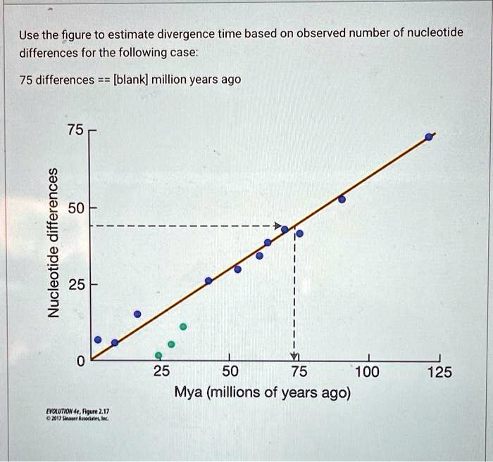 SOLVED: Use the figure to estimate divergence time based on the ...