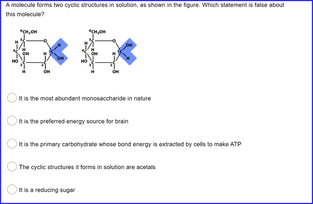 SOLVED A molecule forms two cyclic structures in solution, as shown in