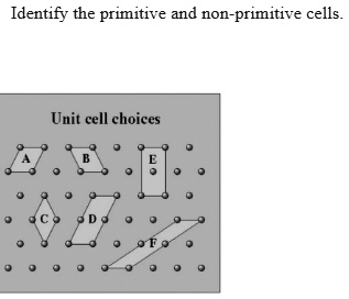 Identify the primitive and non-primitive cells. Unit cell choices