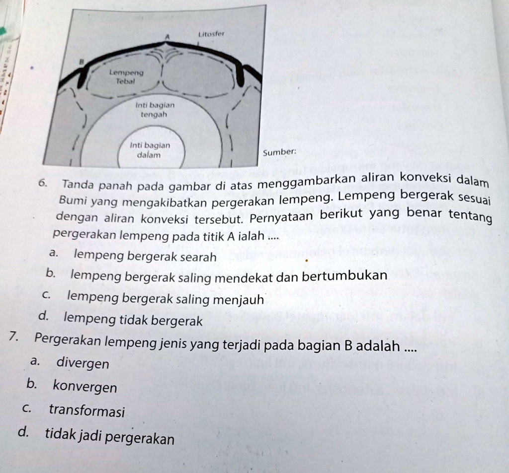 SOLVED: Tolong Ya Nomer 6 Dan 7... A, B, C, Atau D Utoslo Lemecna Tebl ...