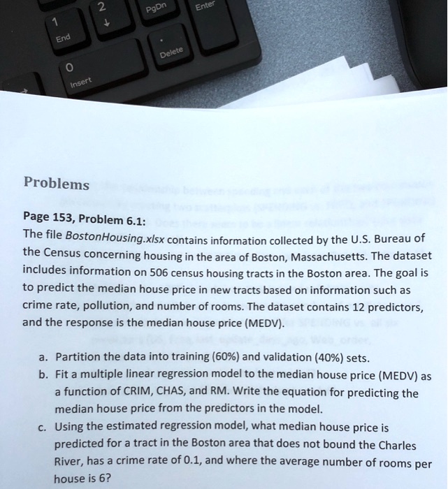 Solved Pgon End Problems Page 153 Problem 6 1 The File Bostonhousing Xlsx Contains Information Collected By The U S Bureau Of The Census Concerning Housing In The Area Of Boston Massachusetts The Dataset Includes