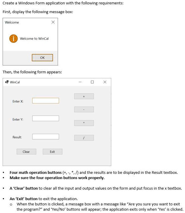 SOLVED Create a Windows Form application with the following