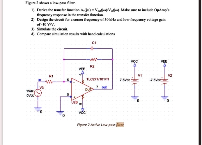 SOLVED: Figure 2 shows a low-pass filter. 1. Derive the transfer ...