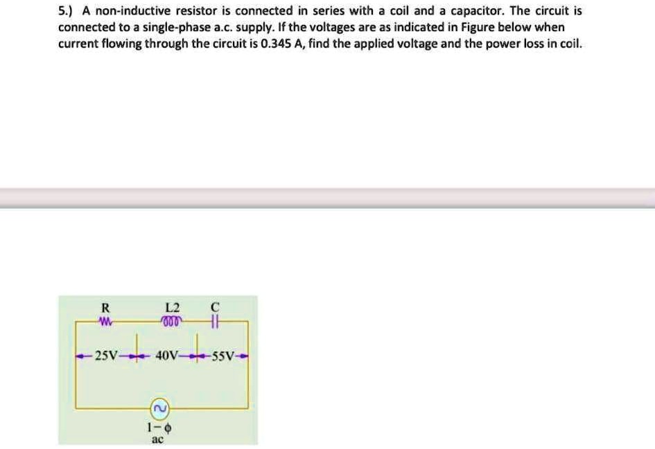 SOLVED A noninductive resistor is connected in series with a coil and