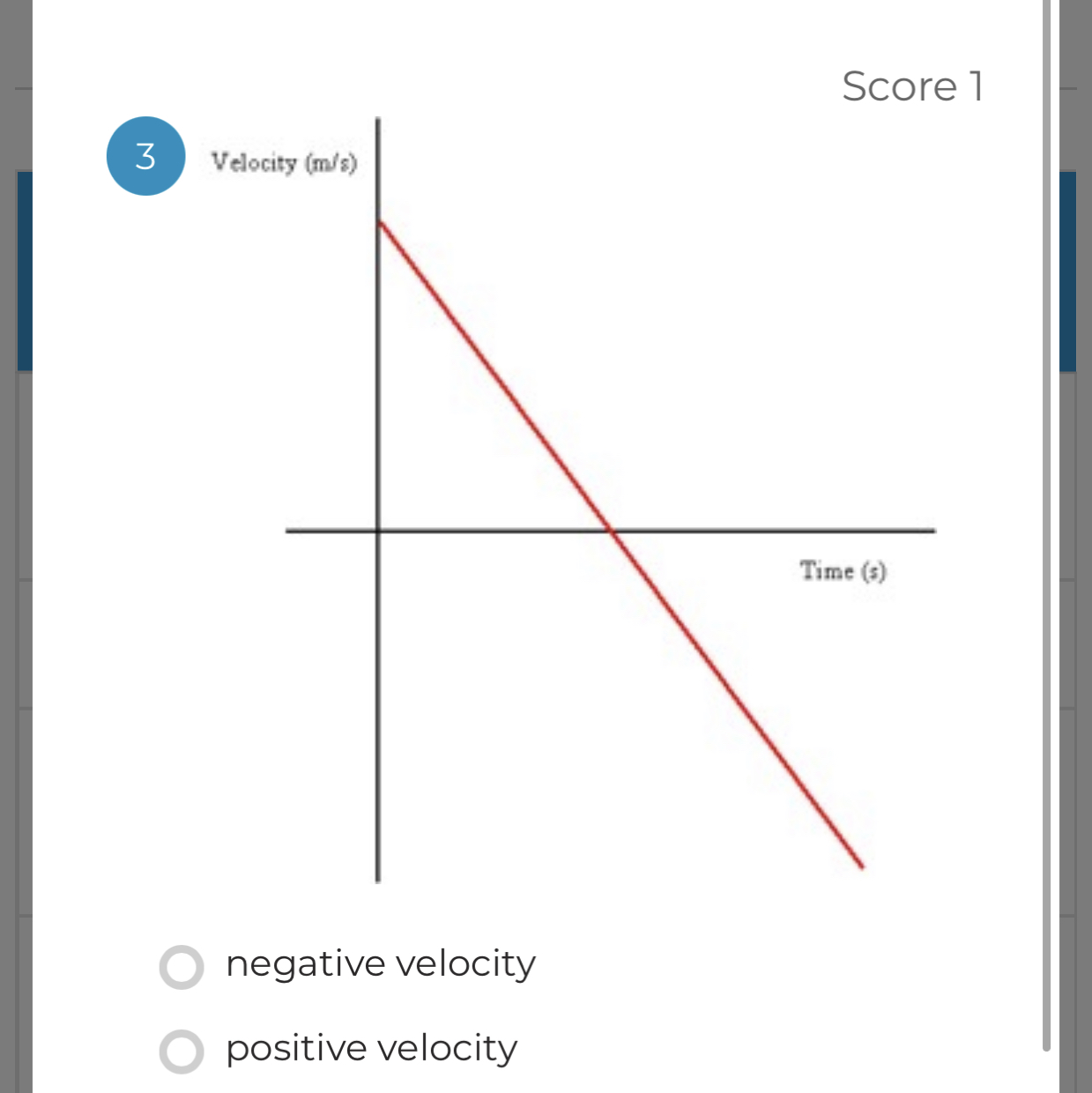 negative velocity
positive velocity