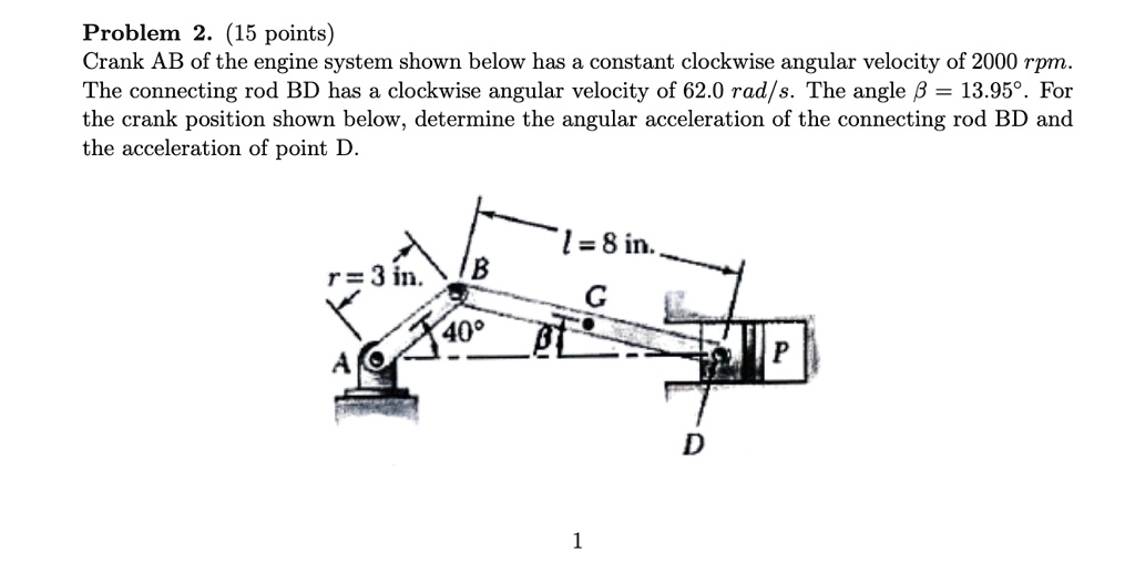 problem 2 15 points crank ab of the engine system shown below has a