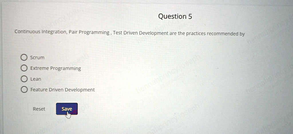 question 5 continuous integration pair programming test driven ...