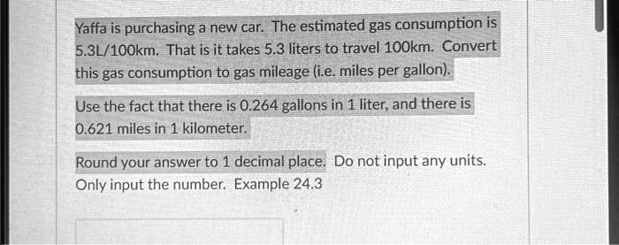 Conversion miles per clearance gallon liters 100 km