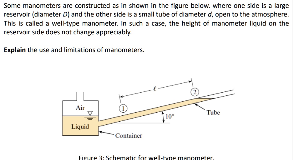 Some manometers are constructed as shown in the figure below, where one side is a large