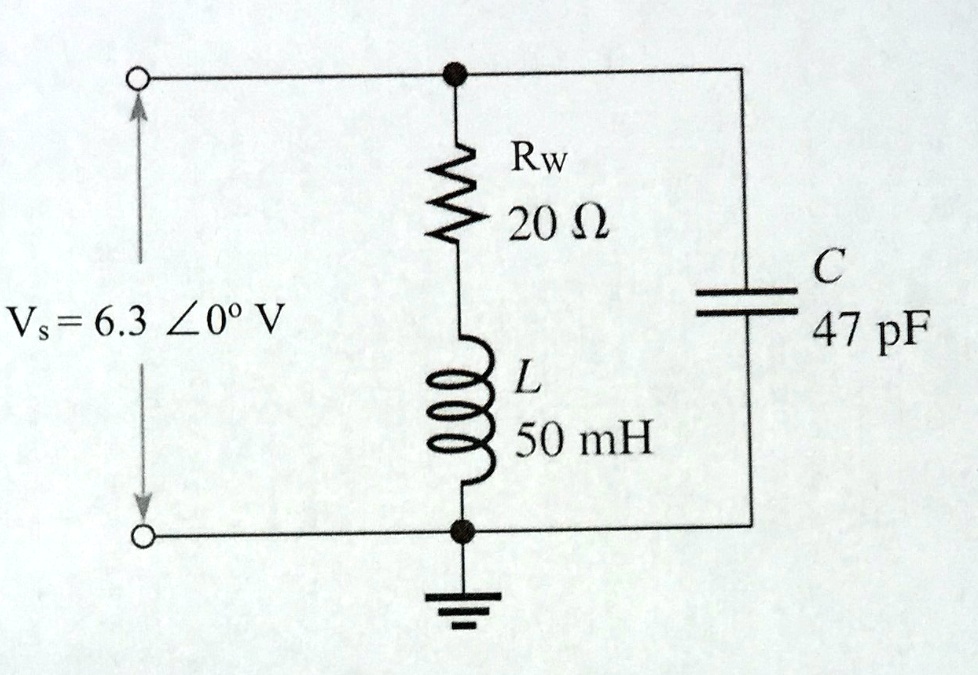 SOLVED: In The Parallel Resonant RLC Circuit Below, A. Determine The ...