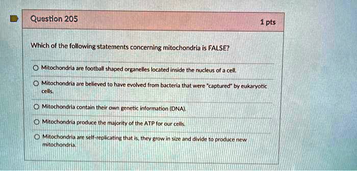 Which Of The Following Statements Concerning Cellular Metabolism Is False SOLVED: Which of the following statements concerning mitochondria is