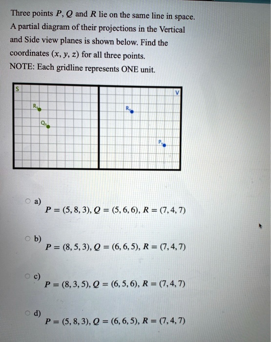 SOLVED Three points P,Q and R lie on the same line in space A partial