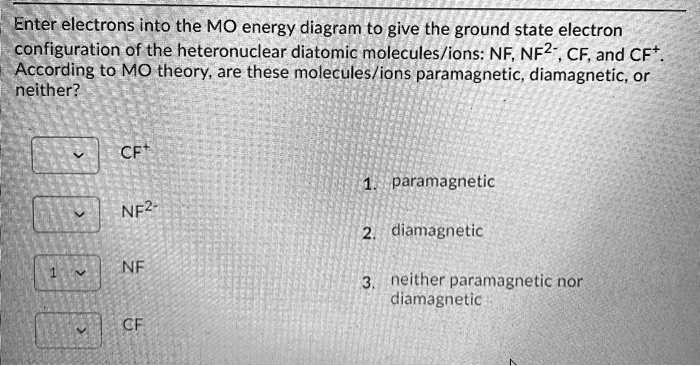 diamagnetic electron configuration