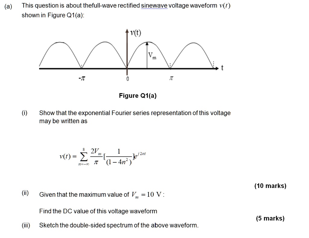 SOLVED: (a) This question is about the full-wave rectified sine wave ...