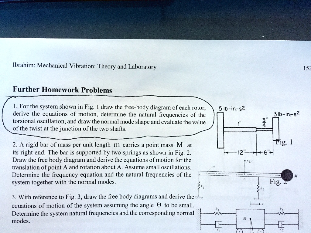 SOLVED: Problem 1) Draw the free-body diagram of each rotor, derive the ...